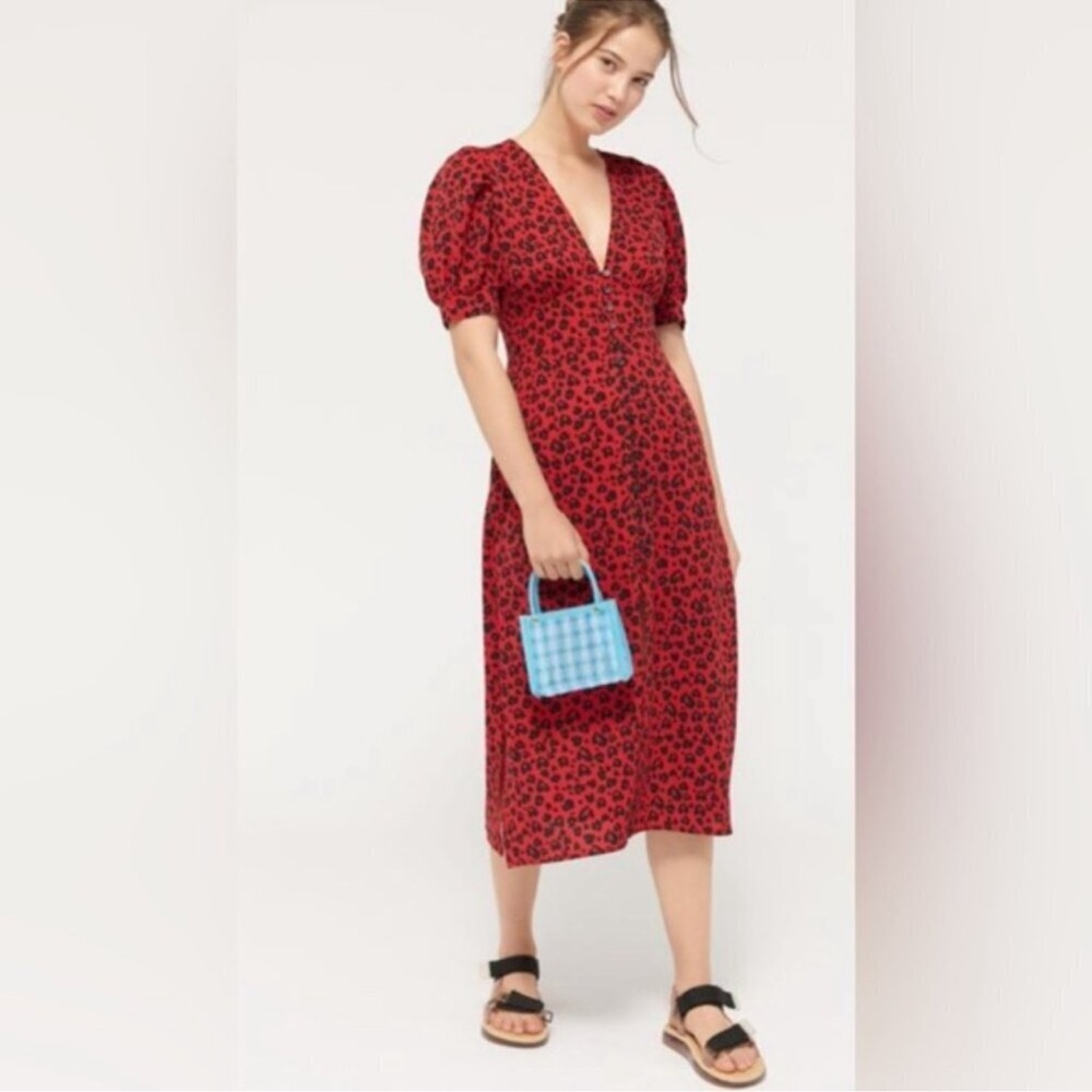 NWT Rahi red leopard dress size M